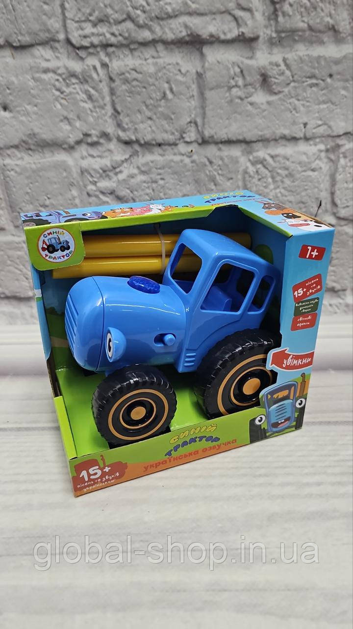 Музичний Синій трактор українська мова світ 15 пісень і звуків пластик каталка 15*10*9 см (975-1)
