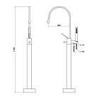 Змішувач для ванни підлоговий окремостоячий Qtap Virgo 1966103C колір хром, фото 2