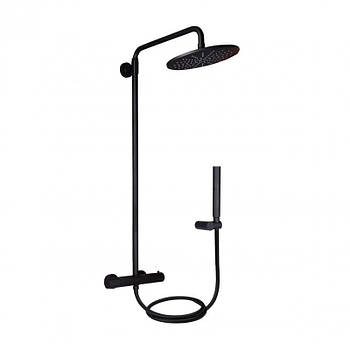 Термостатична душова система Qtap Brno 5769103ONB чорна матова кругла