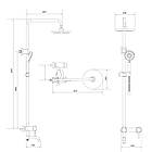 Душова система з нержавіючої сталі з тропічним душем Lidz Aria 06L-BES Black чорна матова, фото 2