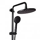 Душова система з нержавіючої сталі з тропічним душем Lidz Aria 06L-BES Black чорна матова, фото 6