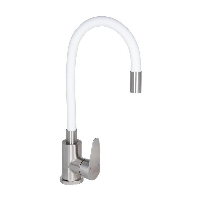 Змісник для кухні Lidz Vida 04R-WFS, U-подібний гнучкий White (k35), фото 1