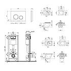 Набір: Qtap Robin + Tern Ultra Quiet унітази підвісні + Nest комплект інсталяції 4в1 (клавіша кругла Satin), фото 2