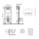 Комплект: Qtap Crow Ultra Quiet унітаз підвісний QT05335171W + Nest комплект інсталяції 4 в 1 (лінійна клавіша, фото 2