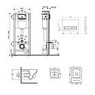 Комплект: Qtap Crow Ultra Quiet унітаз підвісний QT05335171W + Nest комплект інсталяції 4 в 1 (лінійна клавіша, фото 2