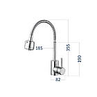 Змішувач для кухні Lidz Aria 015F41 з гнучким виливом (k35) LDARI015F41NKS45306 Nickel, фото 3