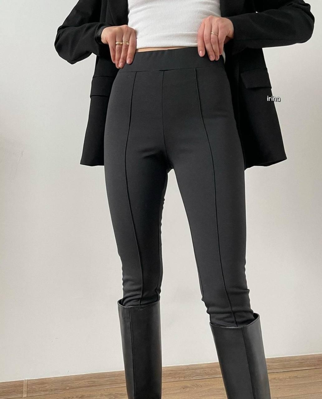 Лосини базові на флісі з перестрочкою 23308, фото 1