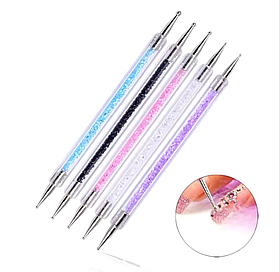 Набір (5 шт. в упаковці) дотсів зі стразами, різних дизайнів – для ефектного дизайну нігтів