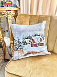 Новорічна наволочка гобеленова одностороння 45х45 см. Limaso, фото 2