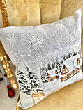 Новорічна наволочка гобеленова одностороння 45х45 см. Limaso, фото 3