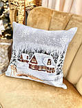 Новорічна наволочка гобеленова одностороння 45х45 см. Limaso, фото 4