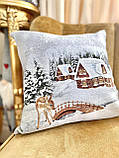Новорічна наволочка гобеленова одностороння 45х45 см. Limaso, фото 5