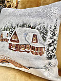 Новорічна наволочка гобеленова одностороння 45х45 см. Limaso, фото 6
