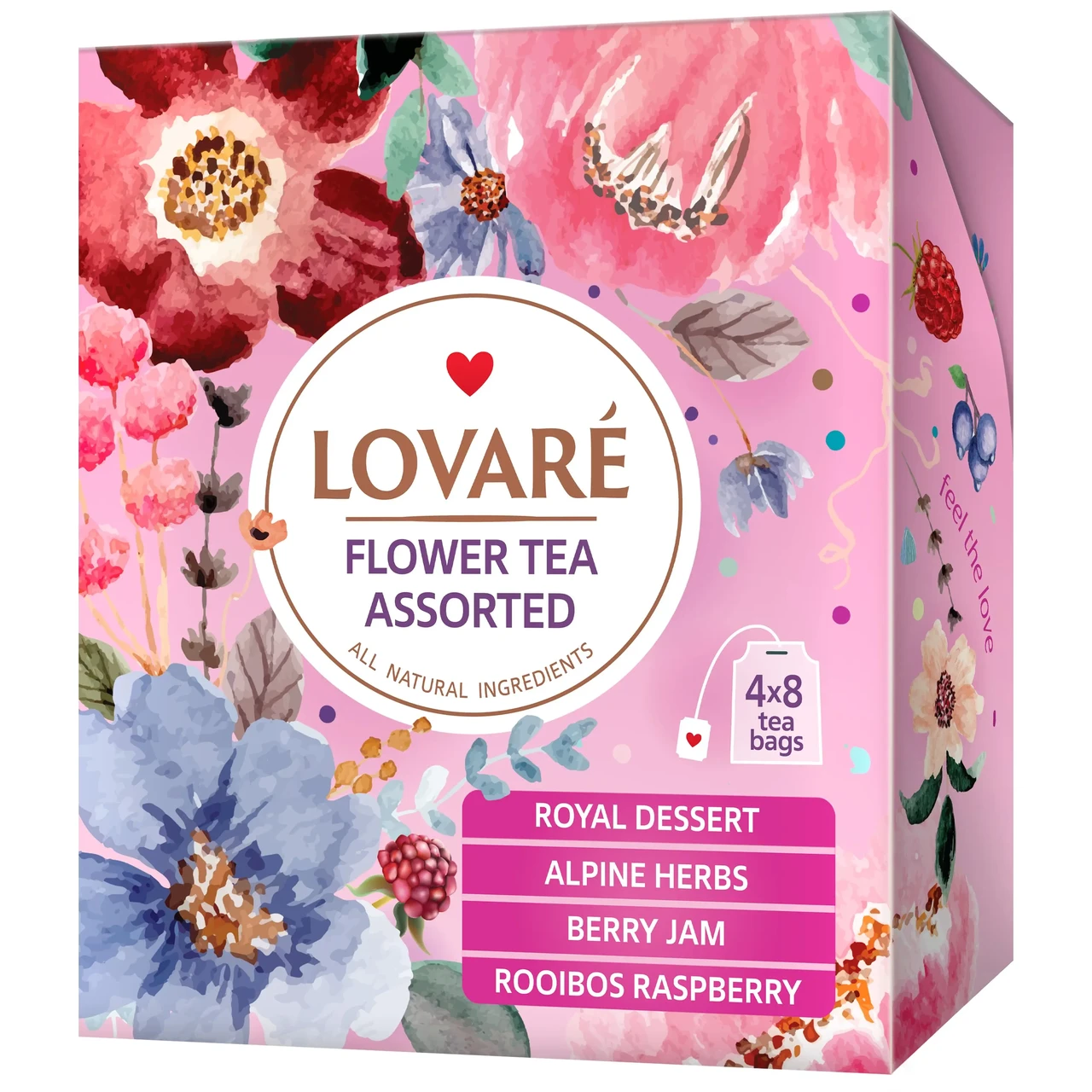 Чай Lovare Flower tea Assorted 4 види 48 г (32 шт. 1.5 г)