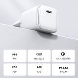Блок — зарядний адаптер Ugreen CD319 Nexode Mini 1 USB-C 30 W PD GaN (15326) білий, фото 4