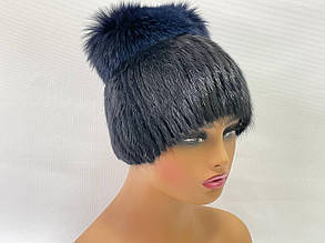 Жіноча шапка з хутра одатри "Панда"