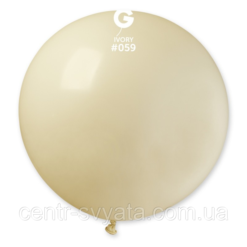 Латексна кулька Gemar 31"(80 см) #059 Пастель айворі G30 (БЕЗ СМУГ)