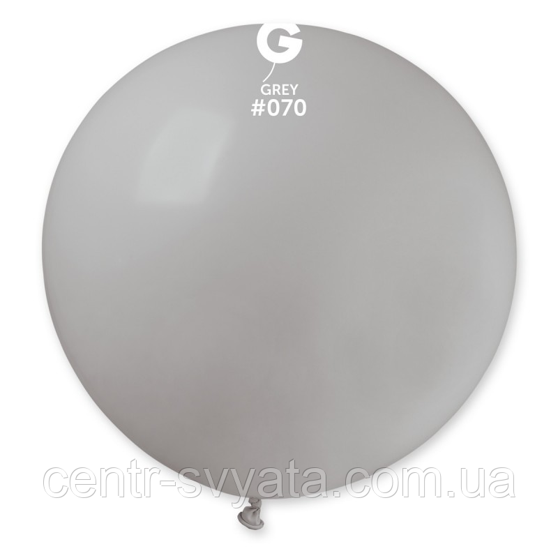 Латексна кулька Gemar 31"(80 см) #070 Пастель сірий G30 (БЕЗ СМУГ)