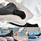 Подушка П-подібна для сну та відпочинку стьобана 140х75х20 см, U-shape, з наволочкою на блискавці, для вагітних, фото 4