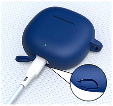 Силіконовий чохол із карабіном для Honor Earbuds X6 / синій, фото 4
