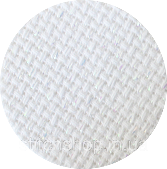 3706/11 Канва Star-Aida 14/54 Zweigart, білий райдужний з люрексом., ширина — 110 см., тканина для виши., фото 1