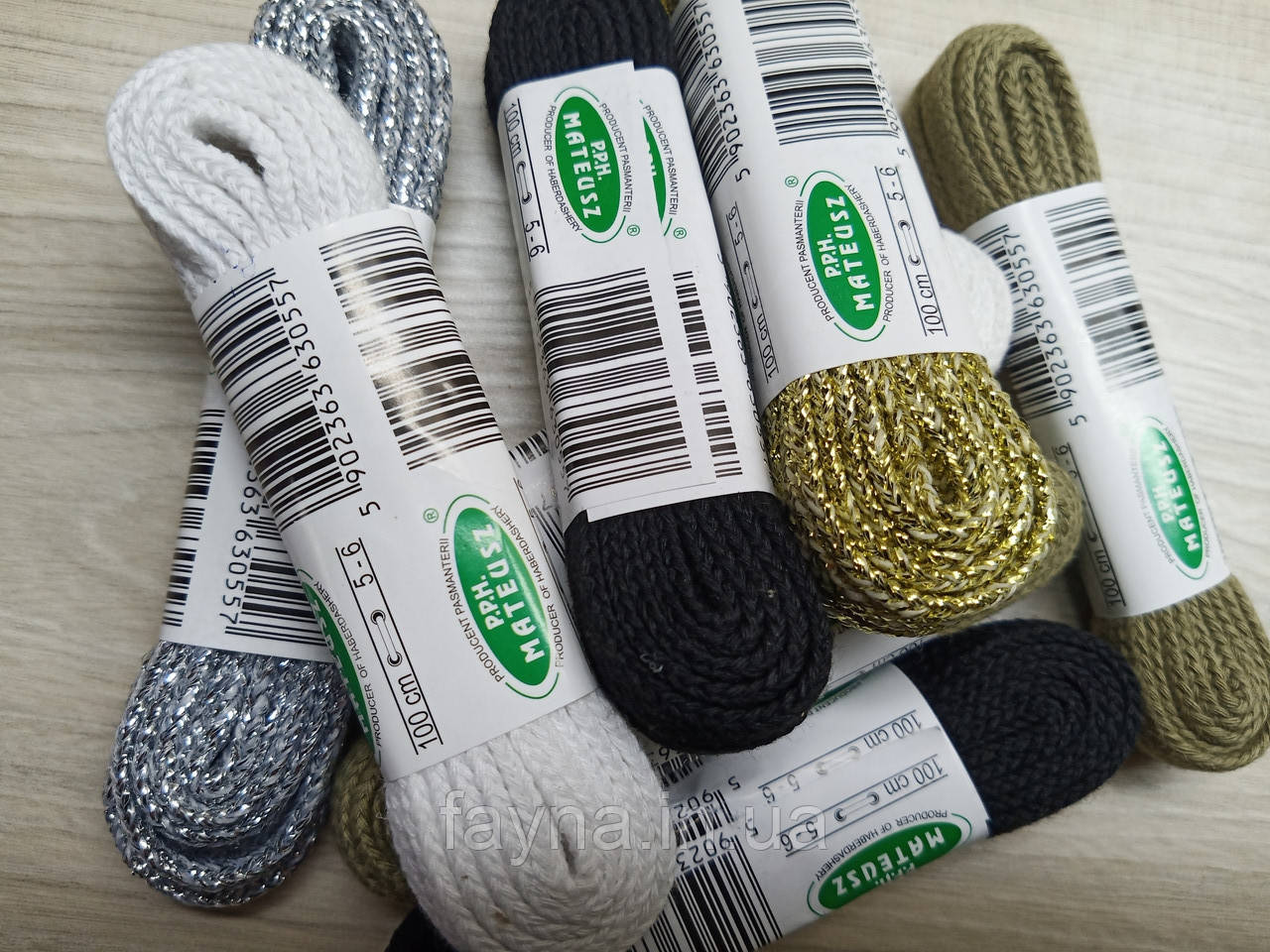 Шнурки для взуття Coccine 7мм бавовняні плоскі, довжина 100см