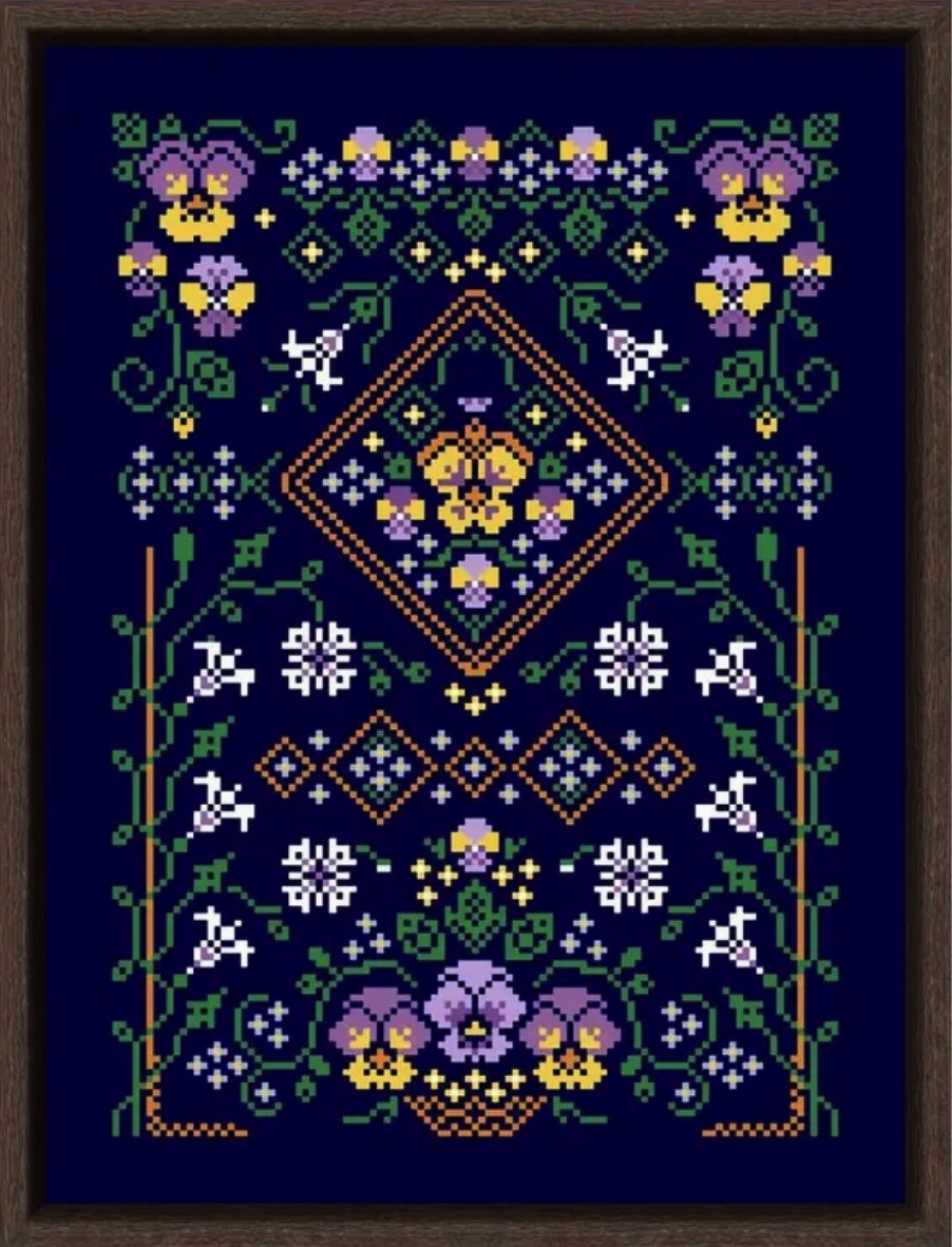 Набір для вишивання БЕЗ нанесеної на канву схеми "Pansy". AIDA 14CT , 26*34 см, фото 1