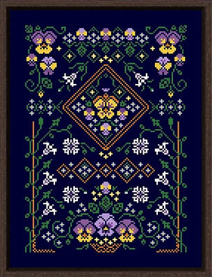 Набір для вишивання БЕЗ нанесеної на канву схеми "Pansy". AIDA 14CT , 26*34 см
