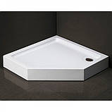 Душовий піддон 100х100х13.5 см Dusel D402 п'ятикутний акриловий з ніжками сифоном, фото 2
