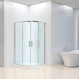 Душова кабіна 80х80х190 Dusel А-511 без піддону розсувні двері прозоре скло 6 мм, фото 2