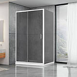 Душова кабіна 120х80х190 см Dusel А-515 без піддону прямокутні розсувні двері тоноване скло 6 мм, фото 2