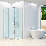 Душова кабіна Dusel A 517 150х90х195 см прямокутна розсувні двері прозоре скло 6 мм профіль хром, фото 3