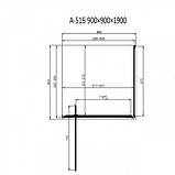 Душова кабіна 90х90х190 см Dusel А-516 без піддону квадратна розпашні двері матове скло 6 мм, фото 7