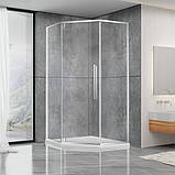 Душова кабіна 100х100х190 без піддону Dusel DL197H Chrome п'ятикутна розпашні двері прозоре скло 6мм, фото 2