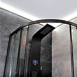 Душова кабіна 90х90х190 без піддону Dusel EF-182B Black Matt розсувні двері чорний профіль, фото 4