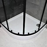 Душова кабіна 90х90х190 без піддону Dusel EF-182B Black Matt розсувні двері чорний профіль, фото 10