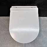 Унітаз підвісний безободковий DUSEL AREZ DWHT10210230R з плавнопадаючим сидінням Soft Close дюропласт, фото 2