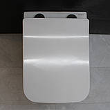 Унітаз підвісний безободковий DUSEL CUBIS DWHT 10201030R з плавнопадаючим сидінням Soft Close дюропласт, фото 6