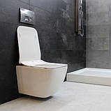 Унітаз підвісний безободковий DUSEL CUBIS DWHT 10201030R з плавнопадаючим сидінням Soft Close дюропласт, фото 8