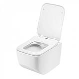 Унітаз підвісний безободковий DUSEL LUNAR DWHT10201530R з плавнопадаючим сидінням Soft Close дюропласт, фото 2