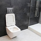 Унітаз підвісний безободковий DUSEL LUNAR DWHT10201530R з плавнопадаючим сидінням Soft Close дюропласт, фото 4