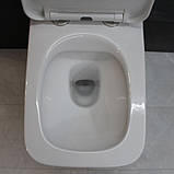 Унітаз підвісний безободковий DUSEL LUNAR DWHT10201530R з плавнопадаючим сидінням Soft Close дюропласт, фото 5