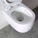 Унітаз підвісний безободковий DUSEL VORTEX DWHT10201230R з плавнопадаючим сидінням Soft Close дюропласт, фото 3