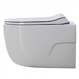 Унітаз підвісний безободковий DUSEL VORTEX DWHT10201230R з плавнопадаючим сидінням Soft Close дюропласт, фото 5