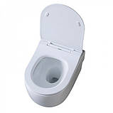 Унітаз підвісний безободковий DUSEL VORTEX DWHT10201230R з плавнопадаючим сидінням Soft Close дюропласт, фото 6