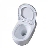 Унітаз підвісний безободковий DUSEL VORTEX DWHT10201230R з плавнопадаючим сидінням Soft Close дюропласт, фото 7