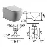 Унітаз підвісний безободковий DUSEL VORTEX DWHT10201230R з плавнопадаючим сидінням Soft Close дюропласт, фото 8