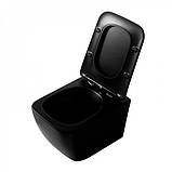 Унітаз підвісний безободковий  DUSEL CUBIS Black Matt DWHT10201030RВ із сидінням Soft-Close, фото 3