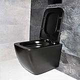 Унітаз підвісний безободковий  DUSEL CUBIS Black Matt DWHT10201030RВ із сидінням Soft-Close, фото 5