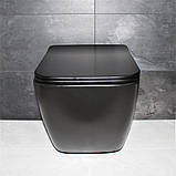 Унітаз підвісний безободковий  DUSEL CUBIS Black Matt DWHT10201030RВ із сидінням Soft-Close, фото 7
